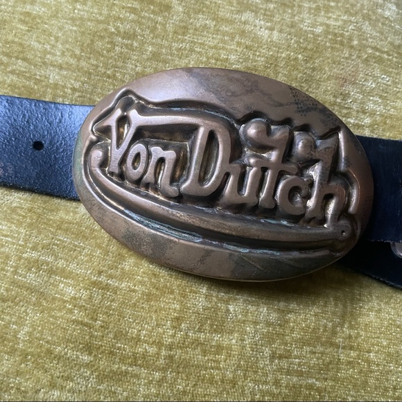 Vintage King Baby Studio Von Dutch Solid Brass Belt Buckle Hot Rod Rat Kustom - Picture 2 of 13